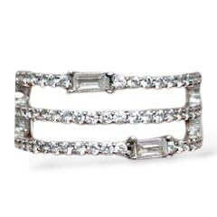 3 Sıra Zirkon Taşlı Gümüş yüzük