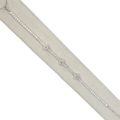 3'lü Çiçek Detay Su Yolu Gümüş Bileklik-19 cm