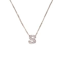 S Harfi Taşlı Rose Kaplama Kadın Gümüş Kolye