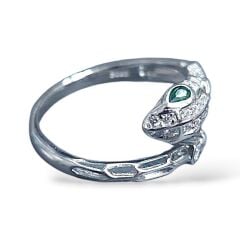 Taşlı Yılan form Ayarlanabilir Gümüş Yüzük