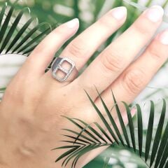 Zirkon Taşlı Gümüş Yüzük