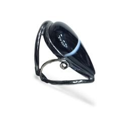 Siyah Onix Doğal Taş Yüzük - 16 no