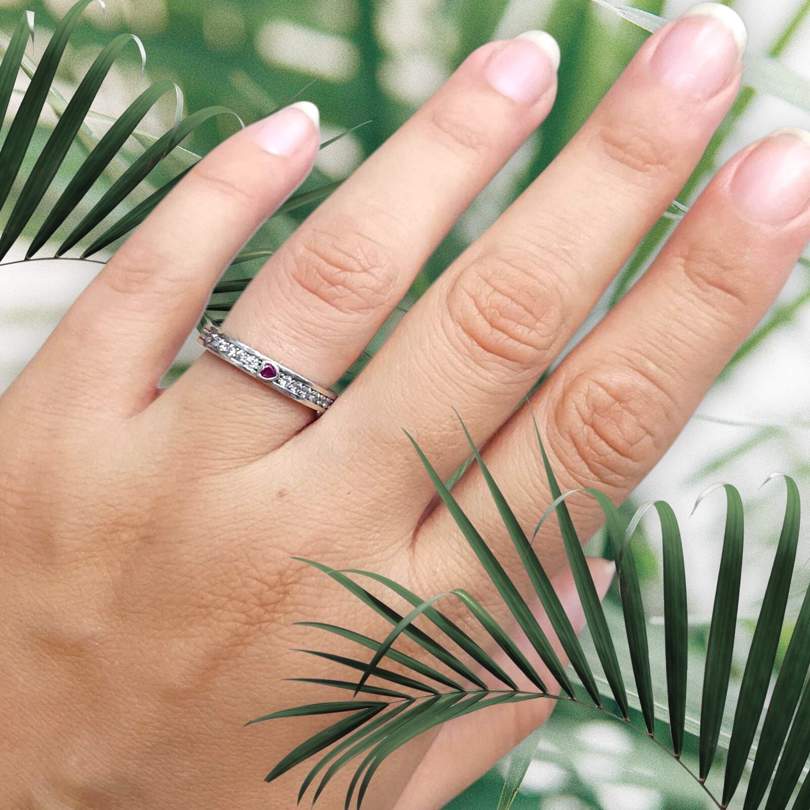 Kalp detaylı Tamtur Gümüş Yüzük