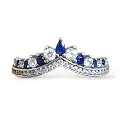 Taç şeklinde Taşlı Gümüş Yüzük