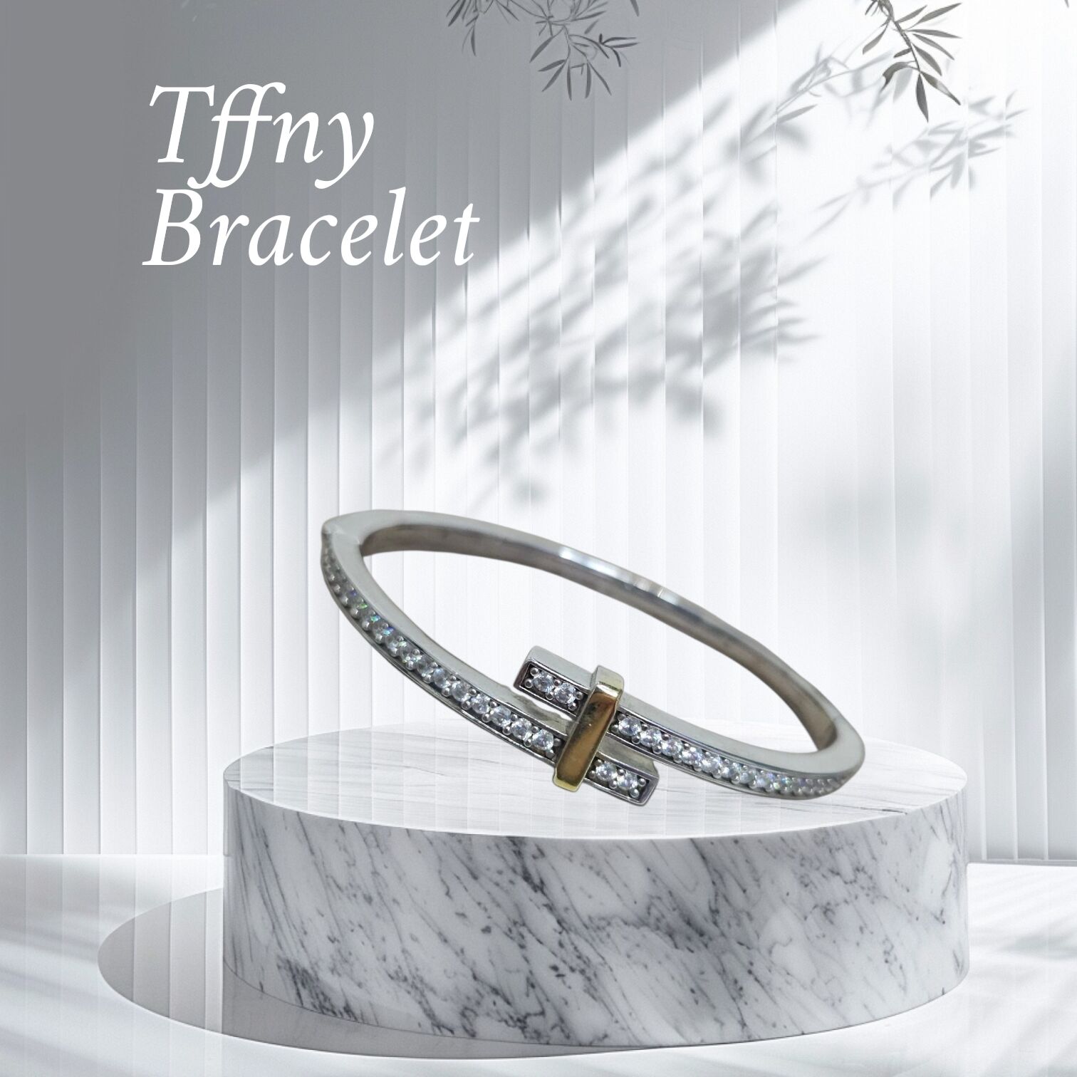 Tffny Model Taşlı Gümüş Kelepçe Bileklik