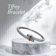 Tffny Model Taşlı Gümüş Kelepçe Bileklik