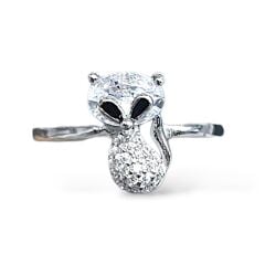 Taşlı Kedi Gümüş Yüzük