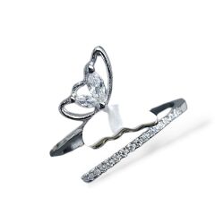 Kelebek Taşlı Gümüş Yüzük