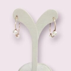 Halka Model Rose Kaplama Gümüş İnci Küpe