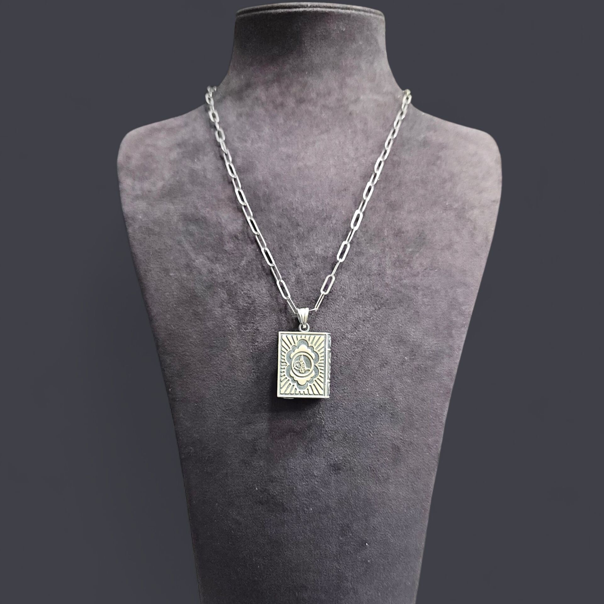 Kuran-ı Kerim Kolye Uçlu 48 cm Gümüş Kolye