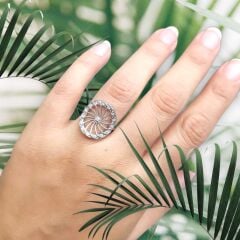 Zirkon Taşlı Gümüş Yüzük