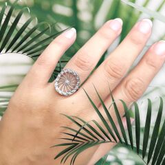 Zirkon Taşlı Gümüş Yüzük