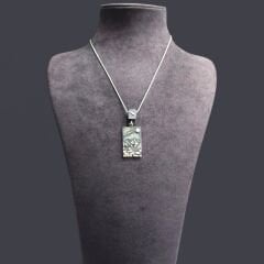 Tasarım Plaka 50 cm Gümüş Kolye