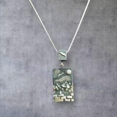 Tasarım Plaka 50 cm Gümüş Kolye