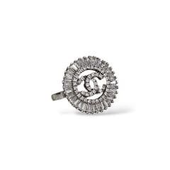 Kristal Taşlı Modern Kolye Küpe Yüzük Gümüş Set
