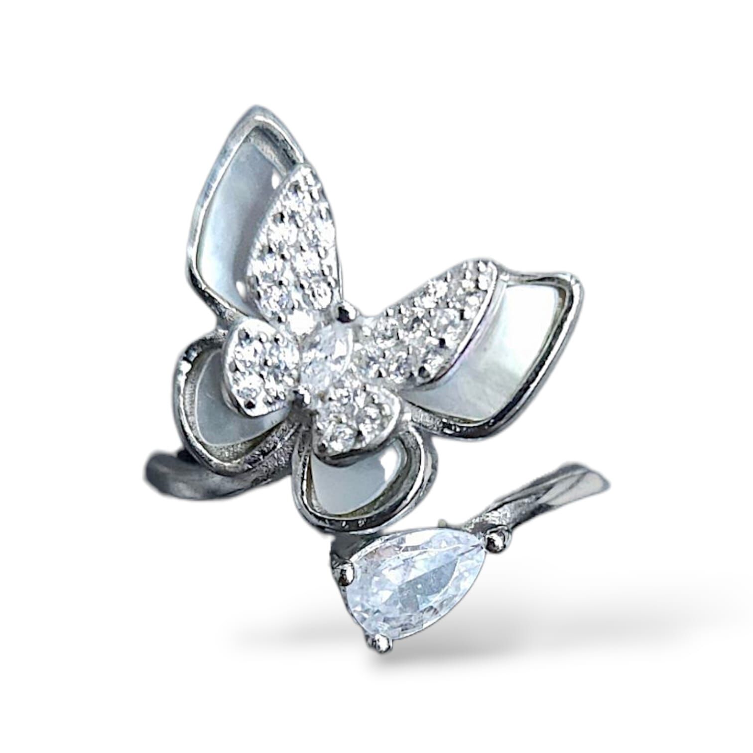 Kelebek Taşlı Gümüş Yüzük