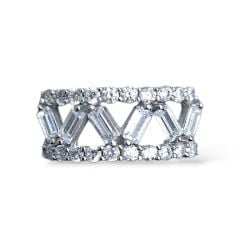 Baget Taşlı Gümüş Yüzük