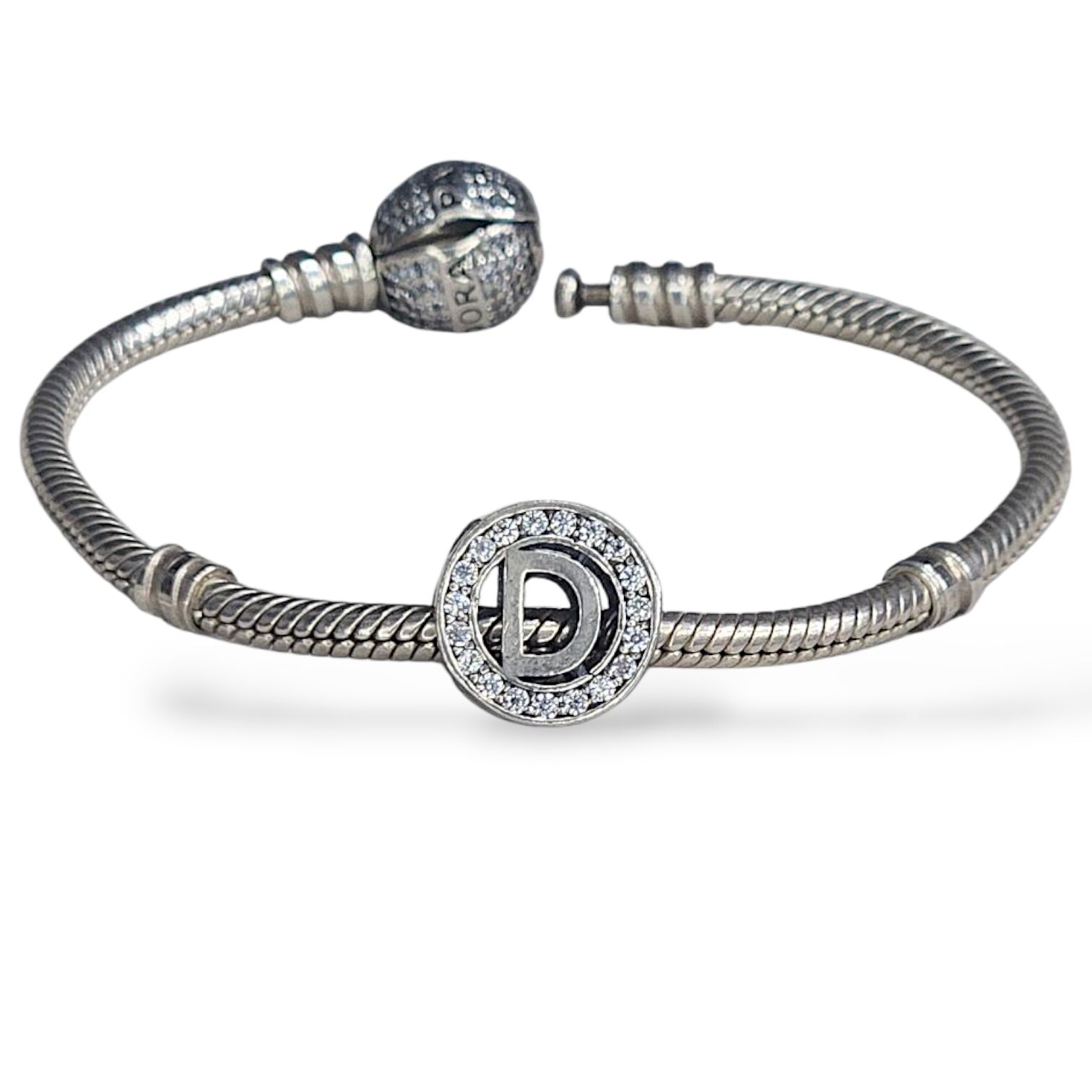 D Harf Gümüş Charm