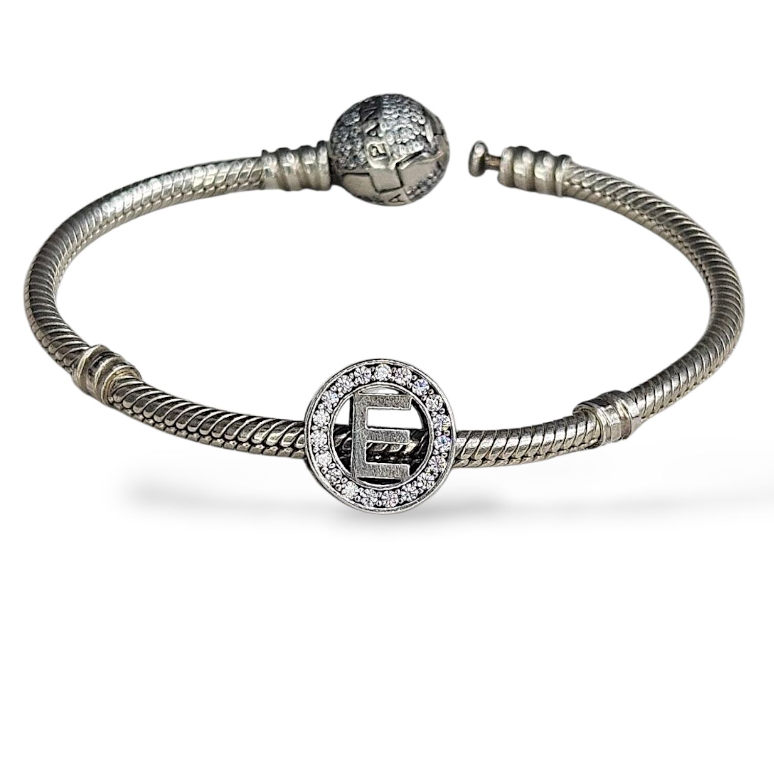 E Harf Gümüş Charm