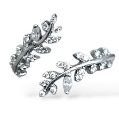 Yaprak Model Ayarlanabilir Gümüş Yüzük