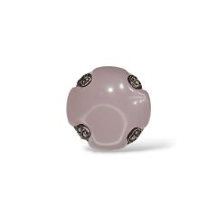 Pembe Kuvars Renk Büyük Taşlı Kolye Küpe Yüzük Gümüş Set