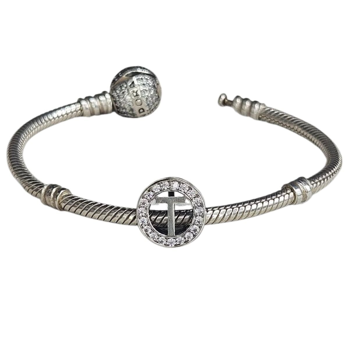 T Harf Gümüş Charm