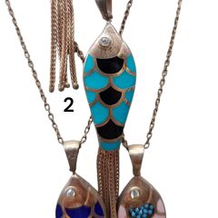 Rose Kaplama Balık Model Gümüş Kolye-46 cm