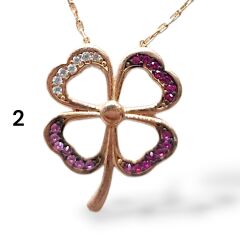 Rose Kaplama Taşlı Gümüş Kolye Modelleri