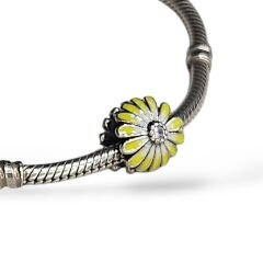 Sarı Çiçek Model Gümüş Charm