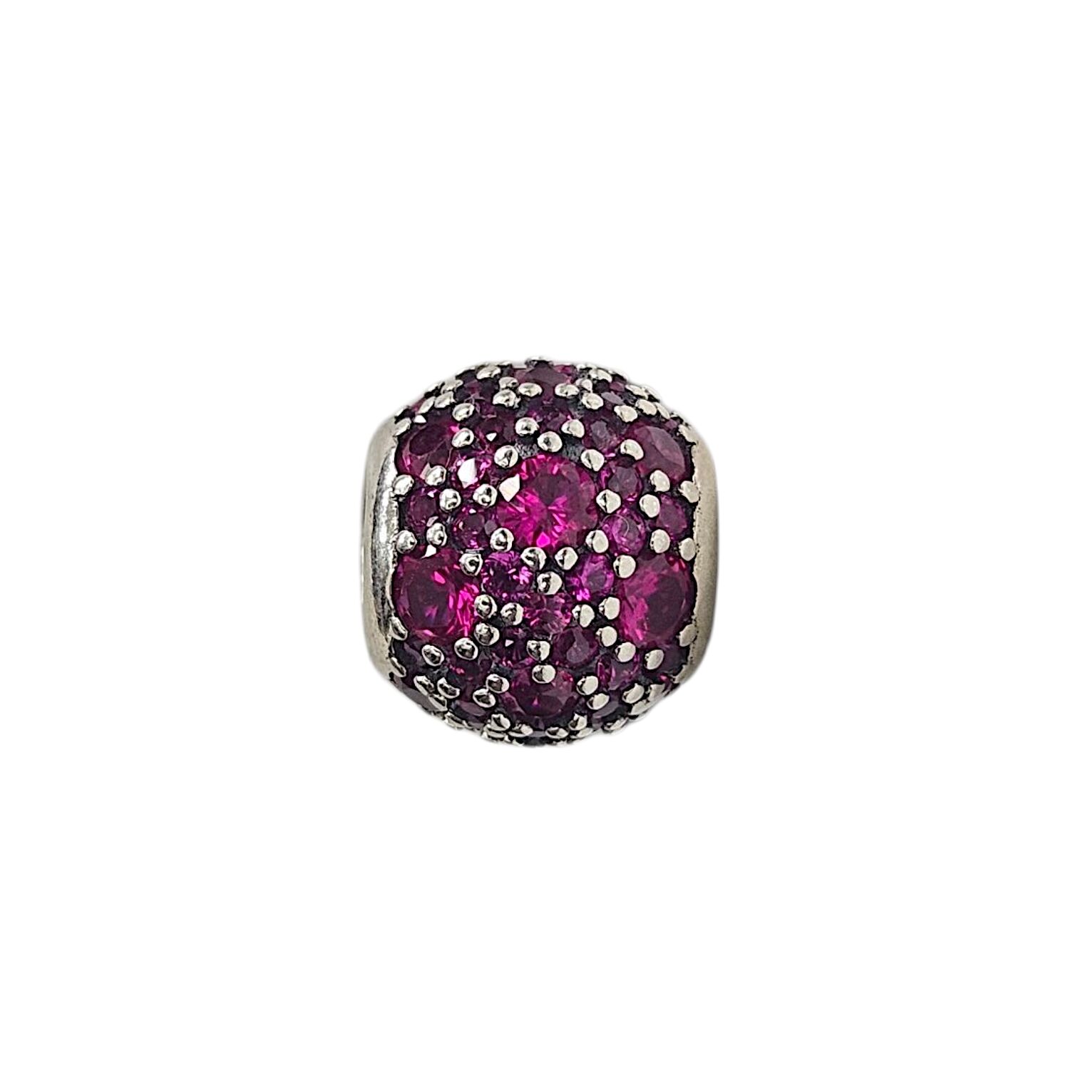 Mor Top Form Taşlı Gümüş Charm