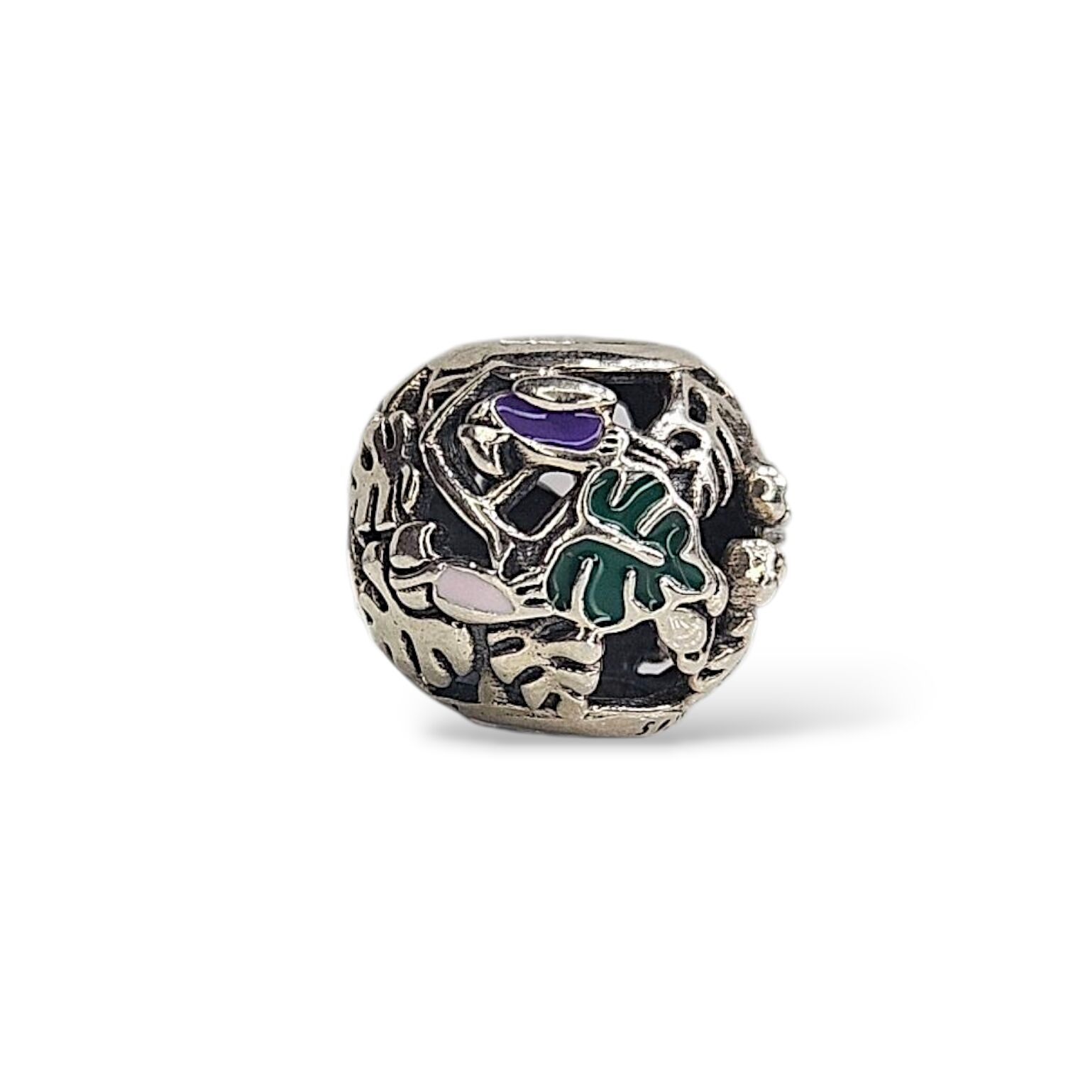 Yaprak Desen Gümüş Charm