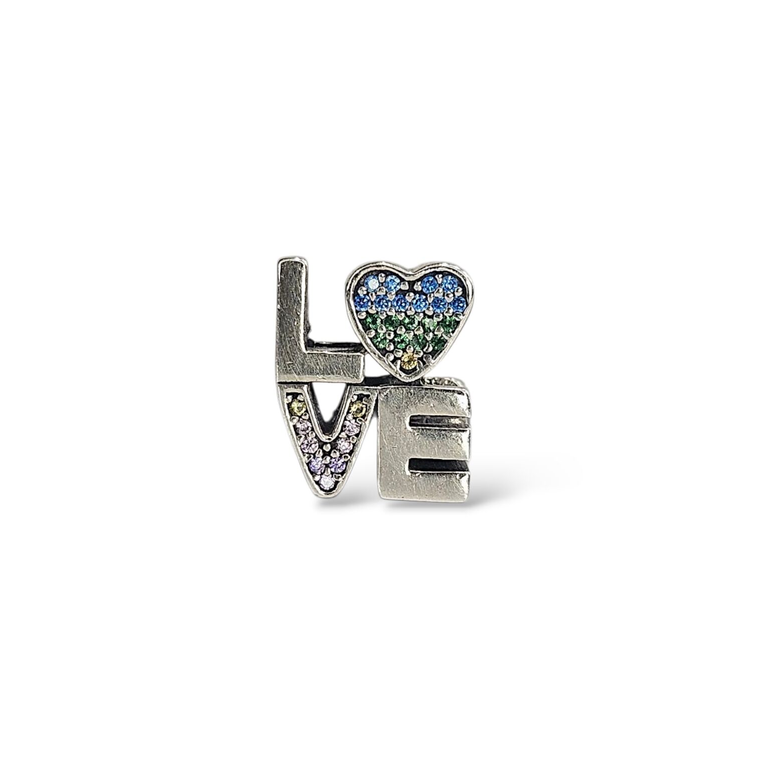 Love Taşlı Gümüş Charm