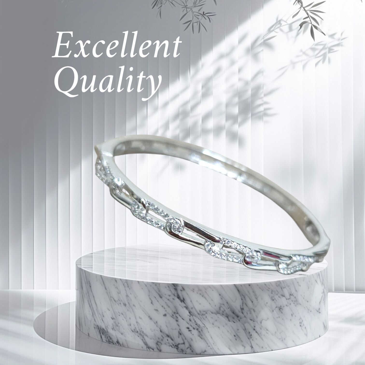 Taşlı Kelepçe Gümüş Bileklik