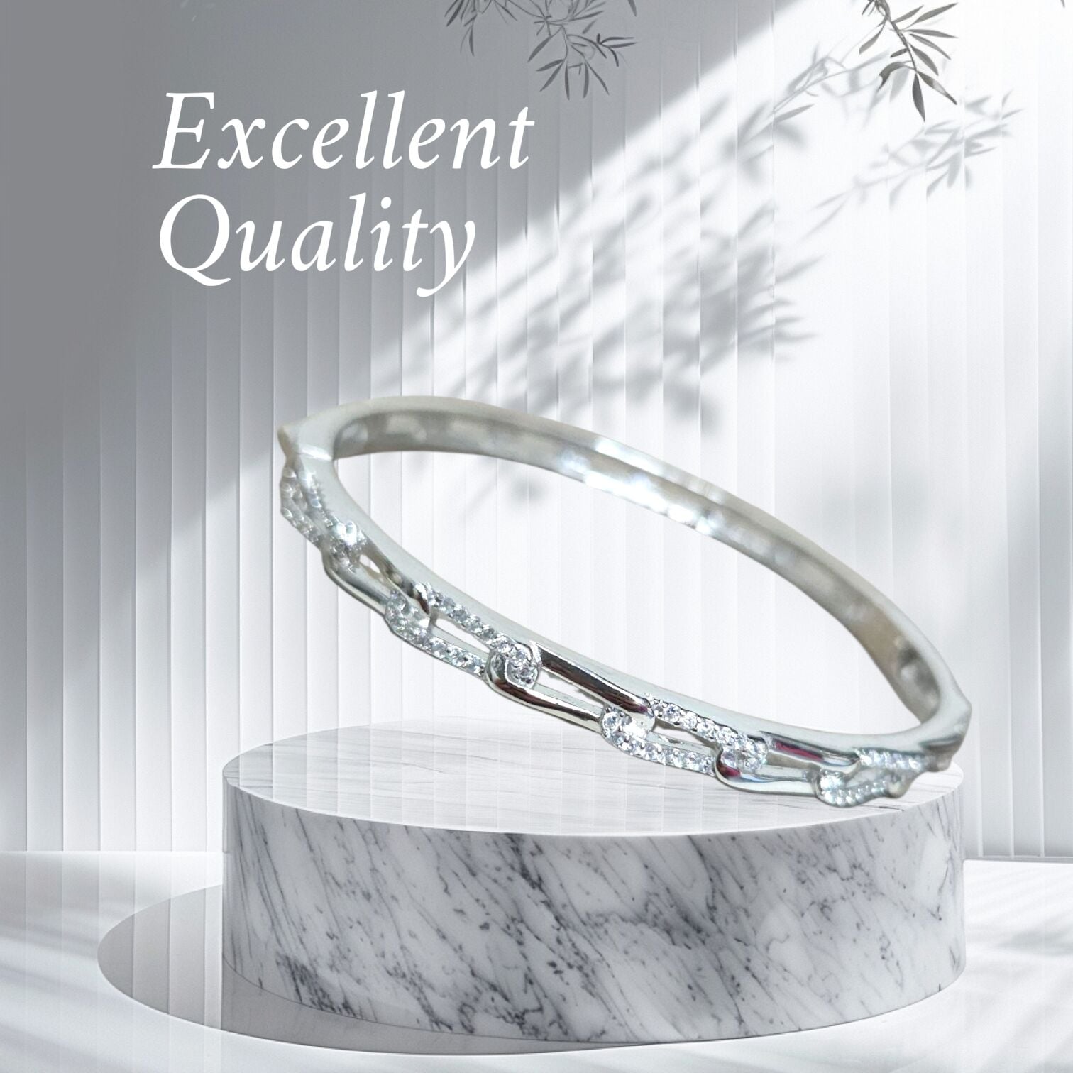 Taşlı Kelepçe Gümüş Bileklik