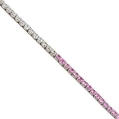 2 mm Çift Renk Su Yolu Gümüş Bileklik - 19 cm