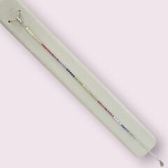 2 mm Renkli Gümüş Su Yolu Bileklik - 20 cm