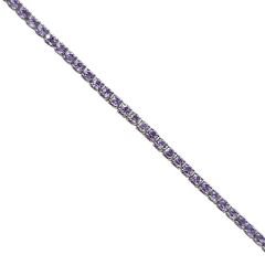 2 mm Mor Renk Su Yolu Gümüş Bileklik - 19 cm