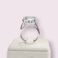 Pırlanta Montür Tek Taş Gümüş Yüzük