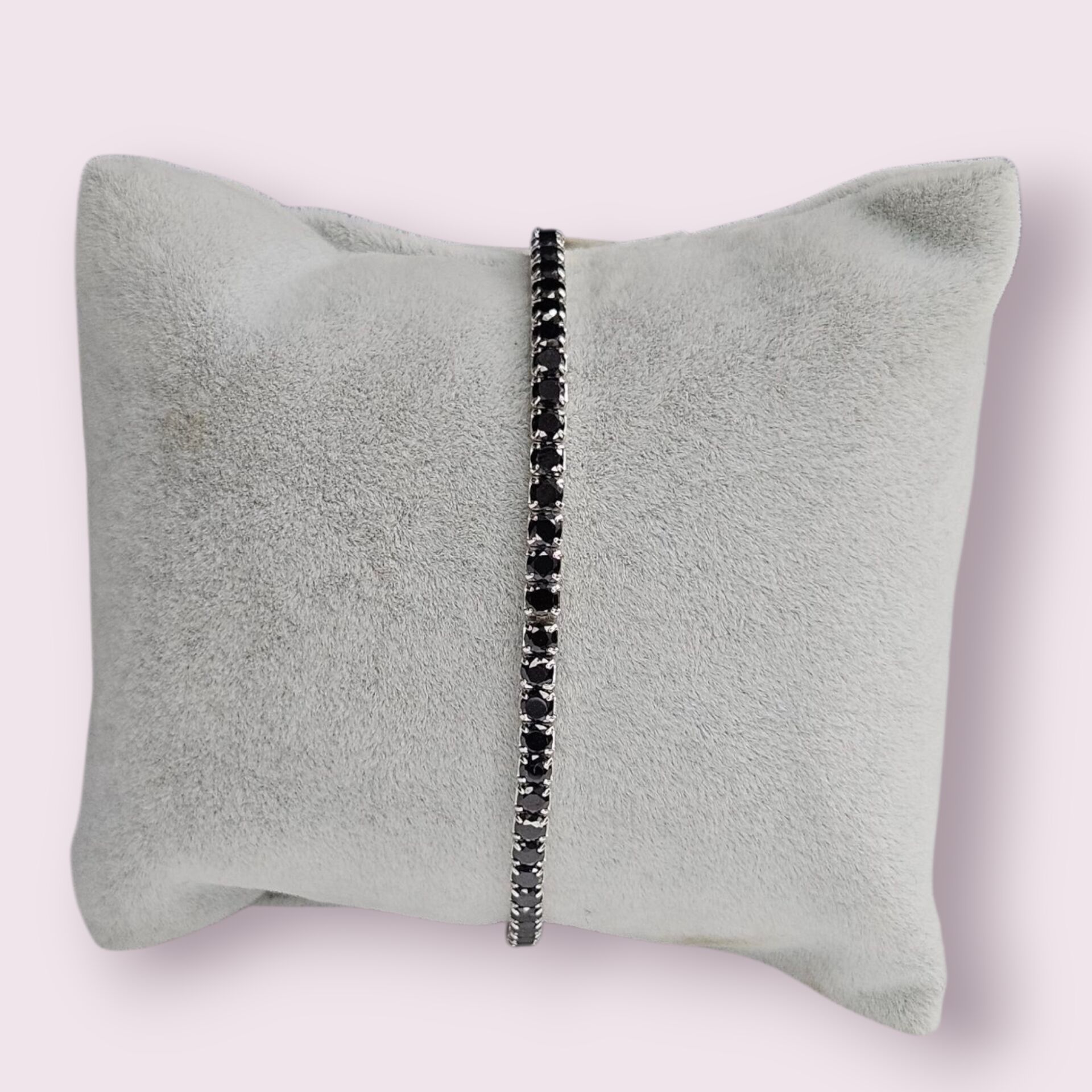 Siyah Renk Lastikli Gümüş Su Yolu Bileklik