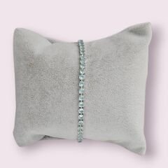 Aquamarin Renk Lastikli Gümüş Su Yolu Bileklik