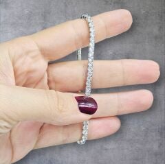 Gümüş Renk Lastikli Gümüş Su Yolu Bileklik