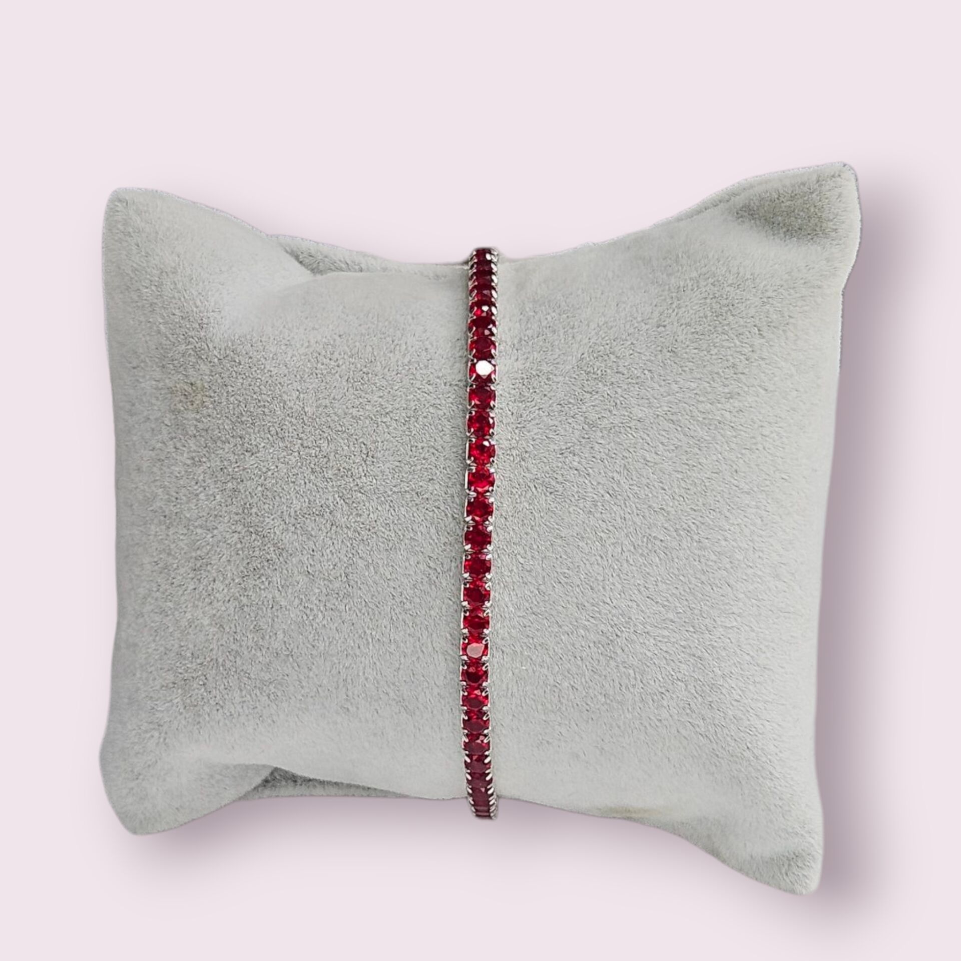 Kırmızı Renk Lastikli Gümüş Su Yolu Bileklik