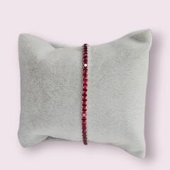 Kırmızı Renk Lastikli Gümüş Su Yolu Bileklik