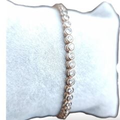 Sıvama Model Rose Kaplama Gümüş Su Yolu Bileklik