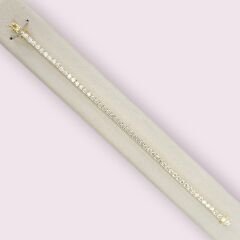 14K Altın Kaplama 2.5 mm Gümüş Su Yolu Bileklik-18 CM