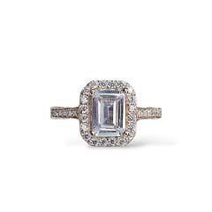 Baget Kesim Zirkon Taşlı Gümüş Takım