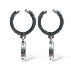 Nazar Boncuklu Taşlı Gümüş Küpe