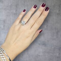 Baget Kesim Zirkon Taş Gümüş Tektaş Yüzük