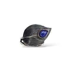 Lapis Taşlı Yaprak Form Tasarım Gümüş Set