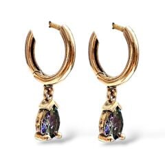 Mistik Topaz Sallantılı Rose Küpe